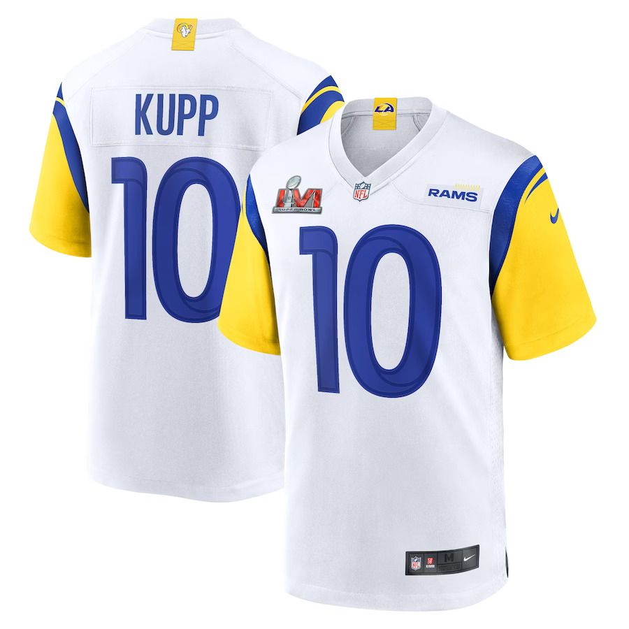 Men Los Angeles Rams #10 Cooper Kupp Nike White Alternate Super Bowl LVI Game Patch NFL Jersey